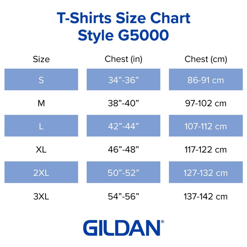 Gildan تي شيرت قطن ثقيل للرجال من جيلدان، طراز G5000، قميص متعدد، أسود (عبوة 2)، متوسط أمريكي - Image 5