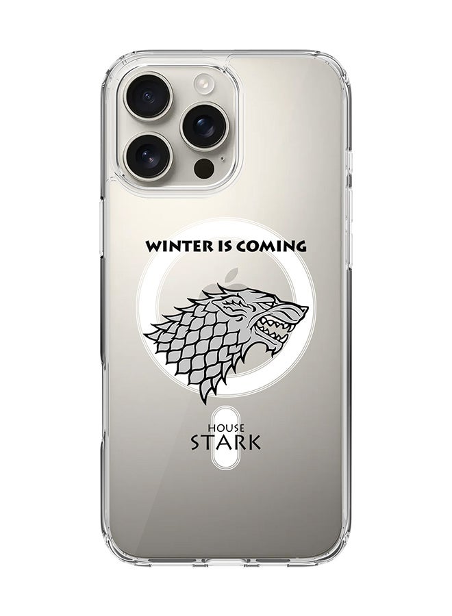 Stylizedd For iPhone 16 Pro Max Case [Compatible with MagSafe] Slim Magnetic cover Clear Phone Case - GOT House Stark  - Image 1