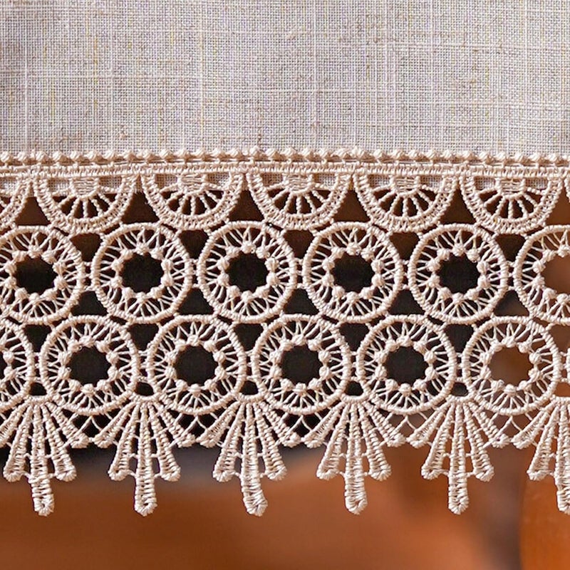 ARTABLE ARTABEL Cut Work Table Cloths with Lace Laser DieCut Exquisite Vintage Shabby Chic for Holiday Wedding Long Dinner Tables Stone 52 x 70 Inch - Image 5
