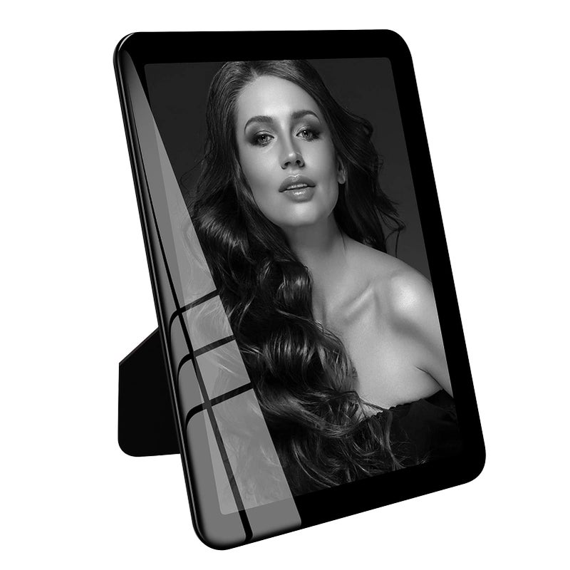 Bluesun 5x7picture frame  glass frame clear  hanging picture frame  Matted for wall and tabletop Decor (5x7  Black) - Image 1