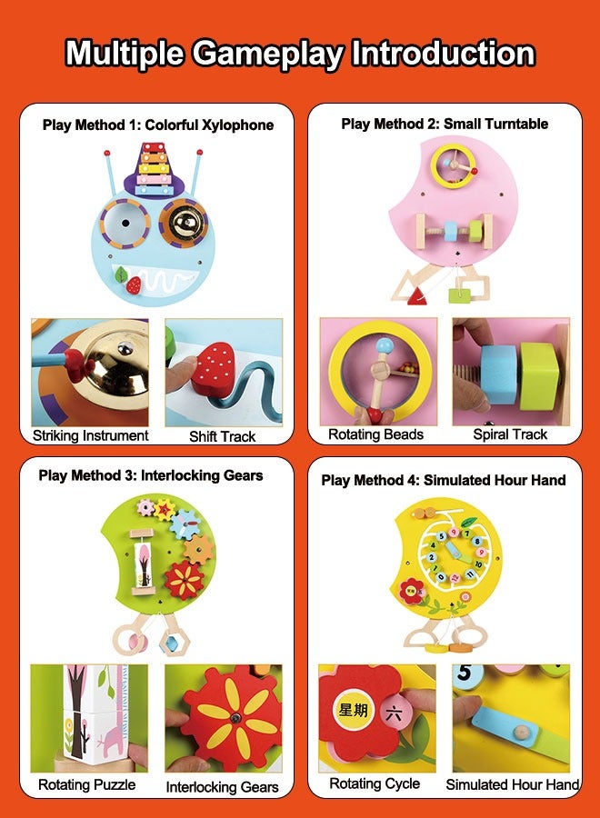 JSAITOYS Montessori Toy 3D Caterpillar Decorative Wall Panel Toddler Wood Busy Board  - Image 3