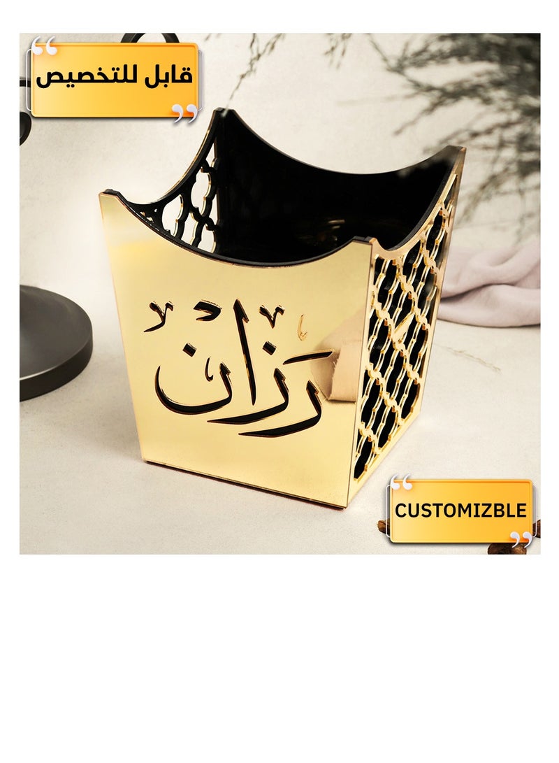 Story Of Candle Incense burner made of premium acrylic, a customizable name burner "with your name or the name of your loved one" with a distinctive design and  Golden color - Image 1