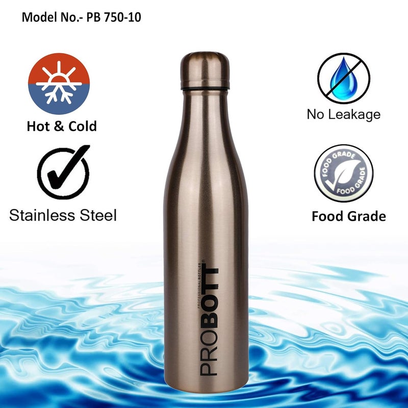 PROBOTT PROBOTT Thermosteel Vintage Vacuum Flask Each 750ml -Gold (Pack of 2)  - Image 4