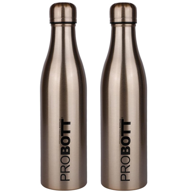 PROBOTT PROBOTT Thermosteel Vintage Vacuum Flask Each 750ml -Gold (Pack of 2)  - Image 1