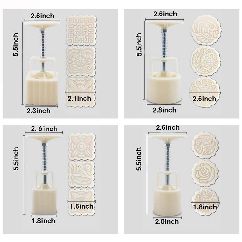 PowerKing PowerKing Cookie Stamps, Cookie Presses, Moon Cake Mold, DIY Decoration Hand Press Cutter for Party Home Hotel (4 Sets, Each 3 Pattern Stamps)  - Image 4