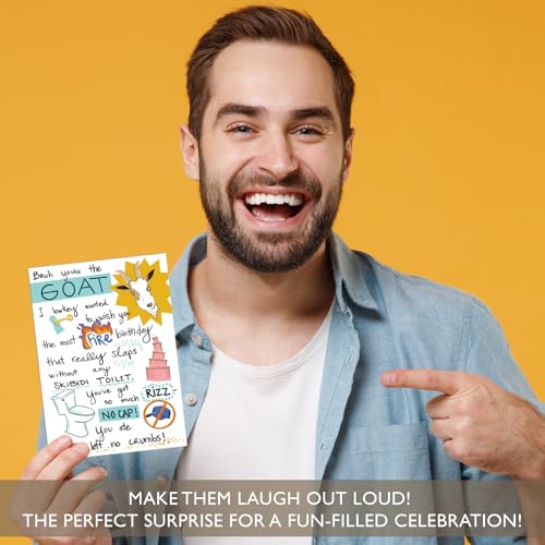 Gooji 5x7 Skibidi Toilet Funny Birthday Card for All Ages - Fire & GOAT Theme for Daughter, Youth, Teenager, Best Friend - Perfect Gen Z Humor for Men and Women - Image 5