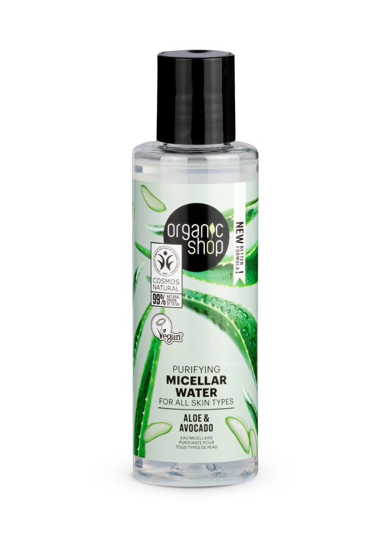 Organic Shop Purifying Micellar Water For All Skin Types Avocado And Aloe 150ml 