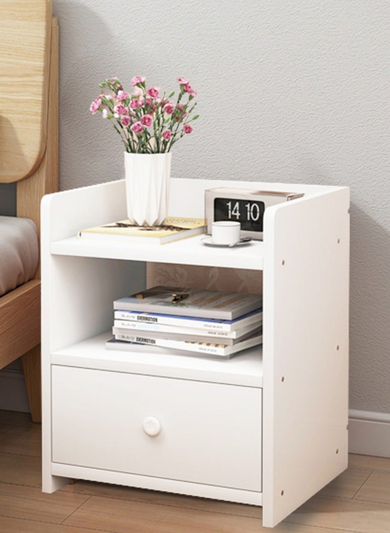 Sharpdo Nightstands Home Bedside Storage Cabinet With Drawer And Shelf Bedside Table with Drawer 40x33x26cm - Image 3