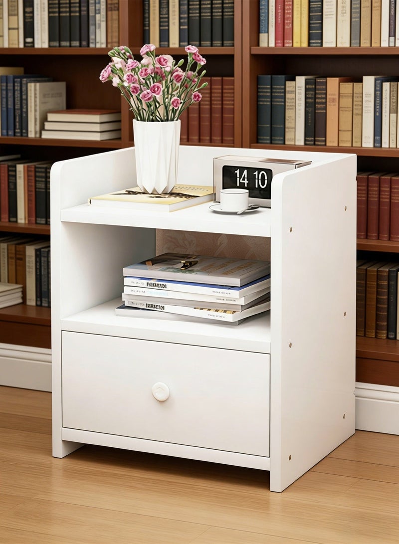 Sharpdo Nightstands Home Bedside Storage Cabinet With Drawer And Shelf Bedside Table with Drawer 40x33x26cm - Image 4