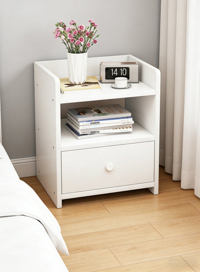 Sharpdo Nightstands Home Bedside Storage Cabinet With Drawer And Shelf Bedside Table with Drawer 40x33x26cm - Image 5