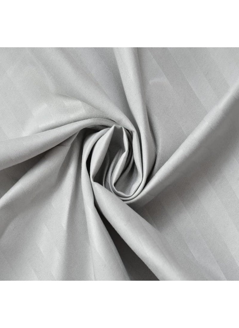 Cool Dealzz Cool Dealzz 200 TC 100 Cotton Satin Stripes King Bed Sheet Premium Hotel Bedsheet and 1 Pillow Covers Set for Hotels Guest House BB Grey60x90 inch  - Image 3