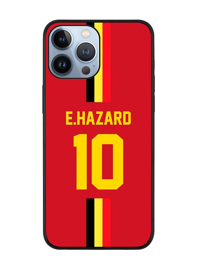 Stylizedd Rugged Black edge case for Apple iPhone 13 Pro Max Slim fit Soft Case Flexible Rubber Edges Anti Drop TPU Gel Thin Cover - Football Team - Belgium Player Name - E.Hazard - Image 1