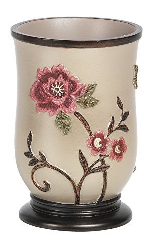 Popular Bath Tumbler, Larrisa Collection, Rose Design , Brown - Image 1