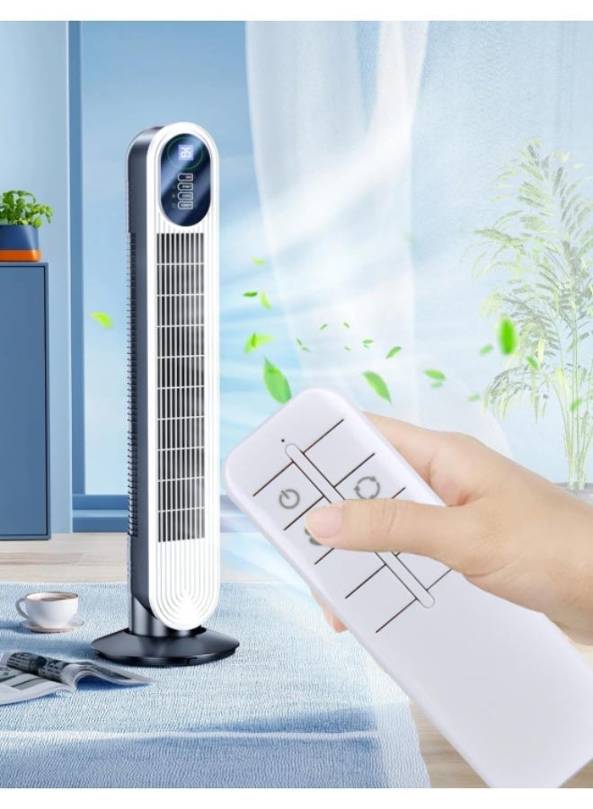 RUAY Tower Fan with Remote, Bladeless Standing Cooling Floor Fan with 8 Speeds, 3 Modes, Timer, Standing Fans for Home. - Image 2