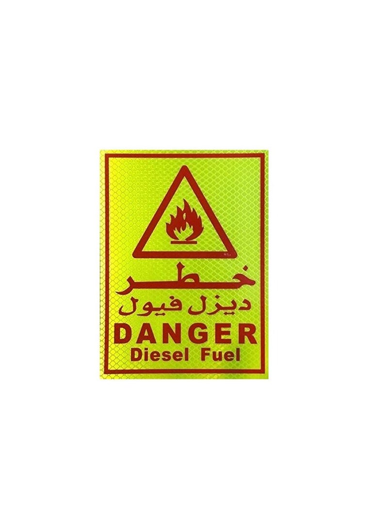 Digital Printing Danger Diesel Fuel Warning Sign Sticker English And Arabic 15X20Cm