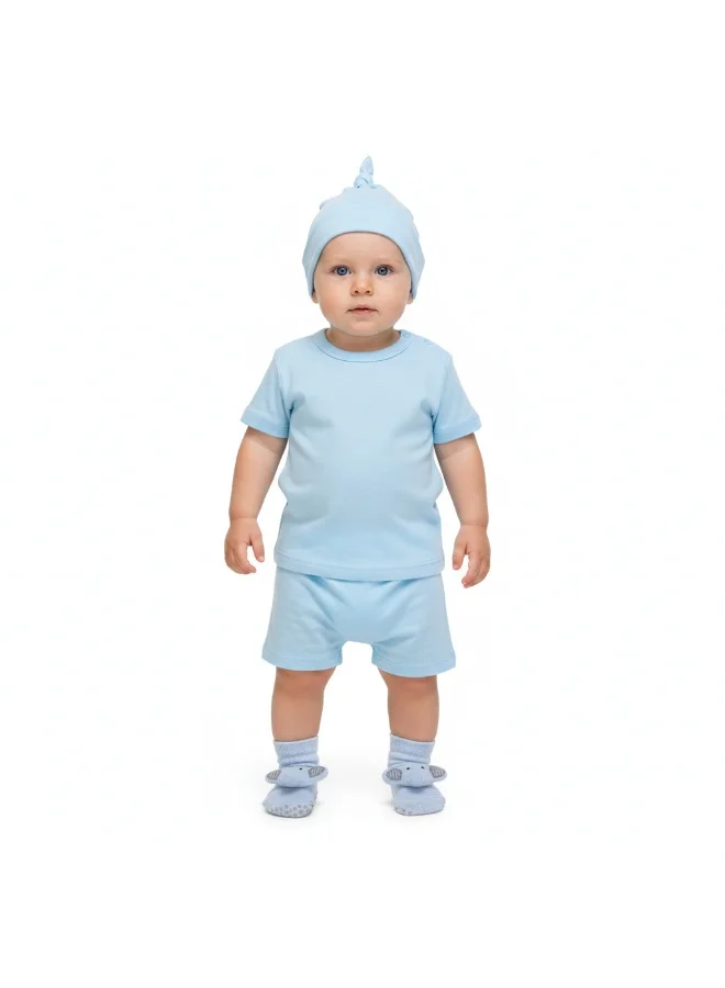 Bambimici Little Boss Baby Knot Hat & Elephant Blue Socks Set