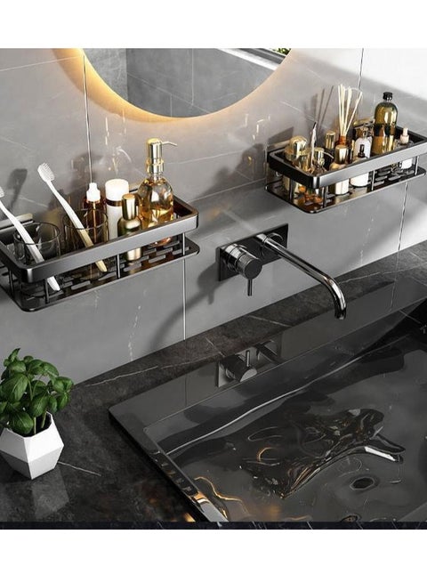 رف الحمام ، 1 حزمة 2 قطعة ، سيارة دش ، ضوء الألومنيوم ، رف الحمام ذاتية اللصق