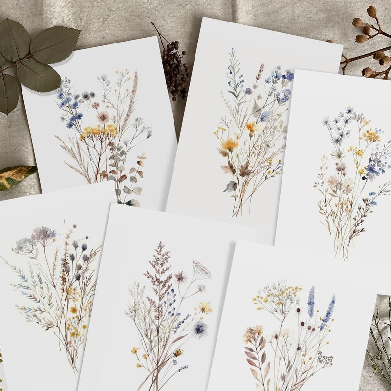 WEIZHEN 20-Pack Watercolor Wildflowers Blank Greeting Cards with Envelopes - 4x6 Blank Cards for Personalized Messages - Ideal for Birthdays, Thank Yous, Weddings, and More - Image 4