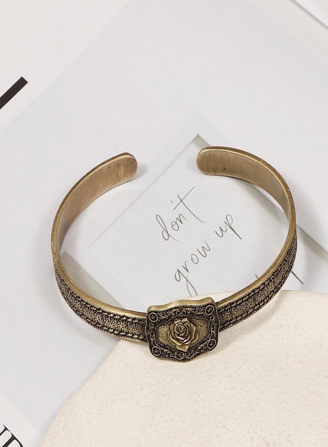 SENFAI Western Copper Bracelets for Women Twisted Cable Adjustable Cuff Bangle Bracelet Belt Buckle Jewelry (Belt Buckle) - Image 2