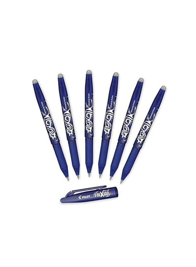 Pilot Frixion Ball, Erasable Gel Pens, Fine Point (Blue Ink, 0.7mm) - Pack Of 6 - Image 2