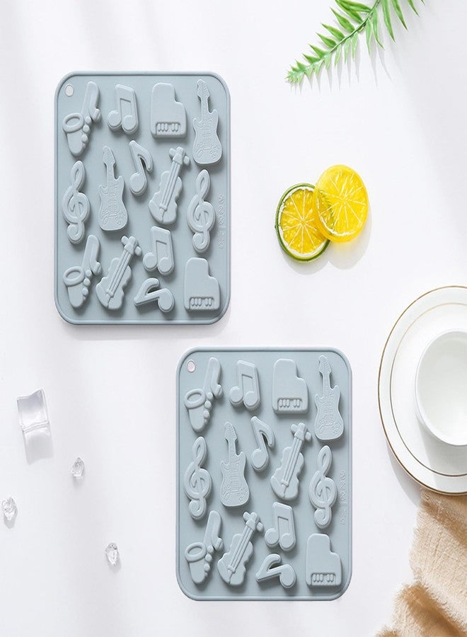 Vrthske 14 Cavity Silicone Musical Instrument Theme Molds with Music Note Bass Guitar Piano Saxophone for Chocolate, Candy, Cookie, Ice Cube, Cake Decoration, Resin - Image 5