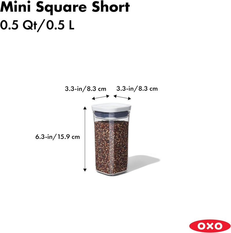 OXO Tight fitted parts New Good Grips Pop Container - Airtight Food Storage 0.5 Qt - Square - Candy 11234200Uk Fine detail - Image 2