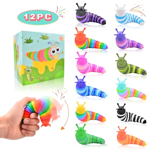 Cevioce Easter Basket Stuffers for Kids Toddlers 12Pcs Toddler Party Favors for Kids 812 Fidget Toys Slug for Students Treasure Box Toys for Classroom Prizes Toddler Easter Gifts for Boys Girls - Image 1