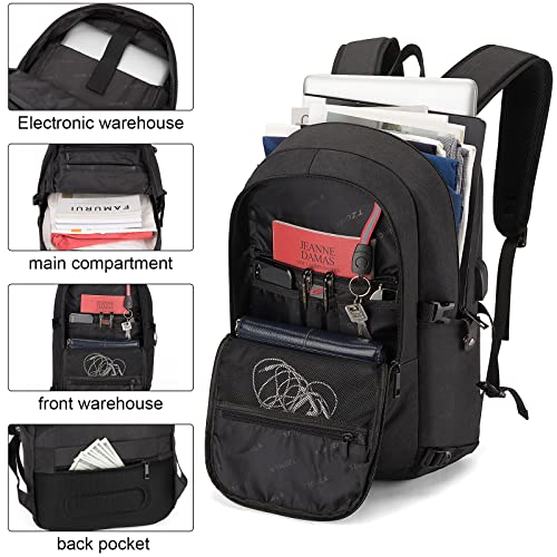 Tzowla Travel Laptop Backpack Water Resistant Anti-Theft Bag with USB Charging Port and Lock 15.6 Inch Computer Business Backpacks for Women Men Work College Gift,Casual Daypack - Image 5