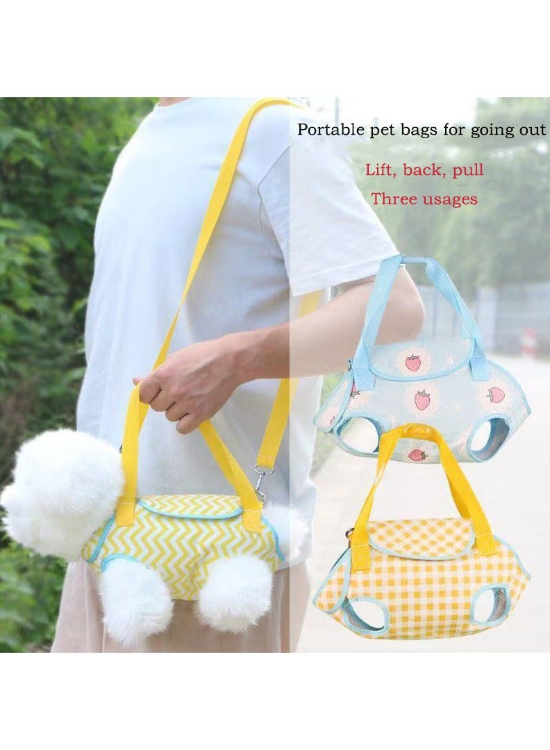 حقيبة نزهة للحيوانات الأليفة ، حقيبة قطة جرو الحيوانات الأليفة المحمولة شبكة يدوية حقيبة أليف قابلة للتنفس حقيبة قابلة لرفع الظهر ومسحبة حقيبة التنفس مناسبة (0-3.5 كجم) - Image 4