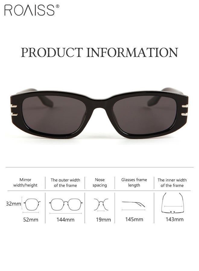 roaiss Retro Rectangular Sunglasses for Women, UV400 Protection, Trendy Sunshade and Anti-glare Glasses, Suitable for Shopping, Travel, and Driving Black - Image 4