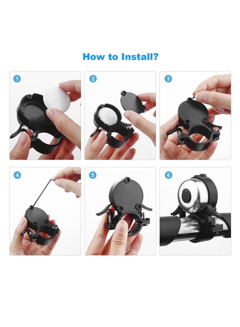 SOLARAE Bike Bell Waterproof, Bicycle Bell for Apple Airtag, Hidden in The Bell Mount, Bicycle Anti-Theft Device, Suitable for Children's Bikes, Road Bikes, Mountain Bikes, Electric Bicycle - Image 5