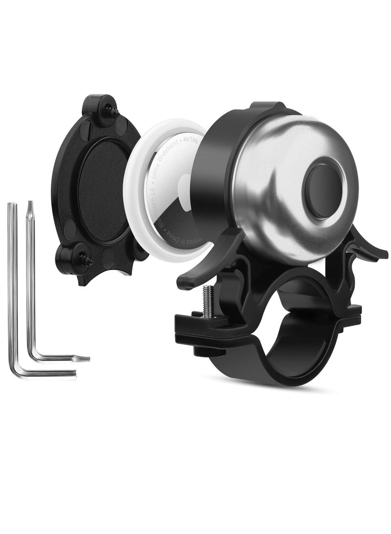 SOLARAE Bike Bell Waterproof, Bicycle Bell for Apple Airtag, Hidden in The Bell Mount, Bicycle Anti-Theft Device, Suitable for Children's Bikes, Road Bikes, Mountain Bikes, Electric Bicycle - Image 1