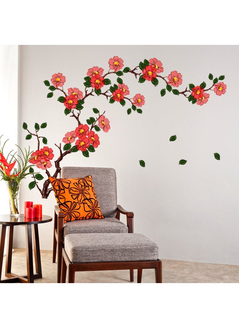 Decals Design Decals Design 'Floral Branch Antique Flowers' Wall Stickers (PVC Vinyl, 50 cm x 70 cm, Multicolour)  - Image 1