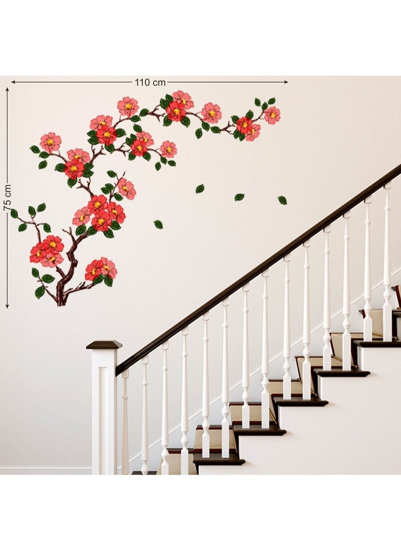 Decals Design Decals Design 'Floral Branch Antique Flowers' Wall Stickers (PVC Vinyl, 50 cm x 70 cm, Multicolour)  - Image 2
