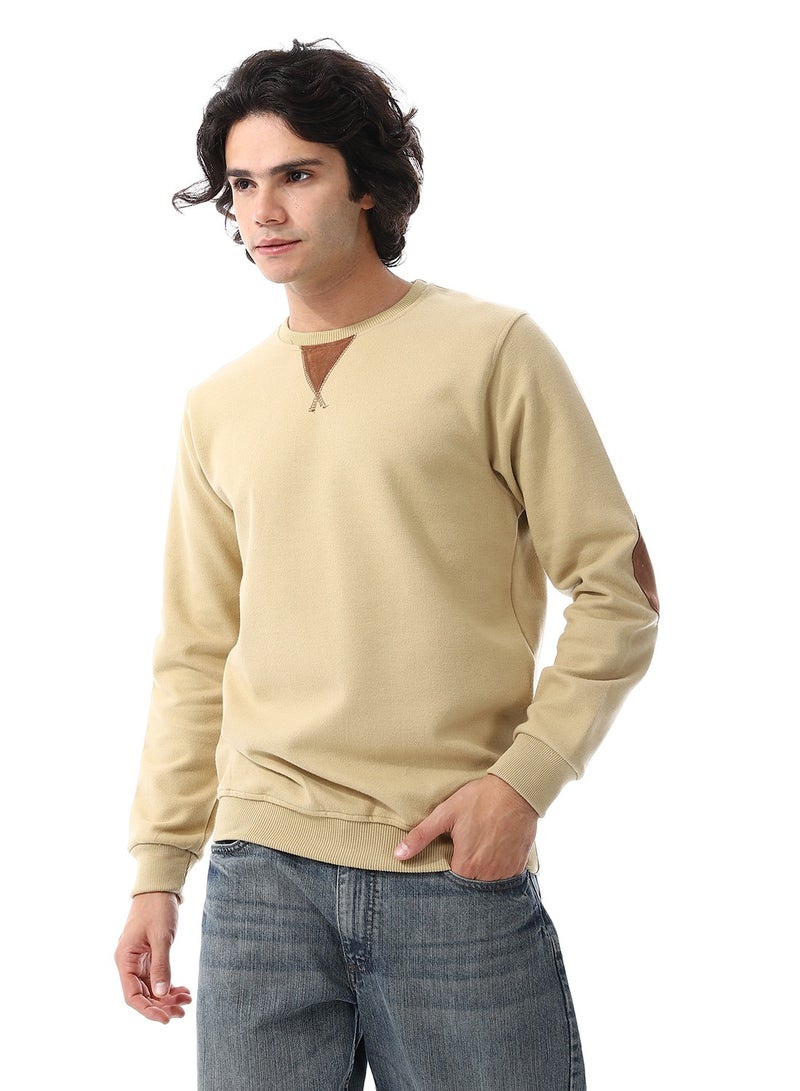 Andora Round Collar Slip On Kashmir Sweatshirt_Beige - Image 2