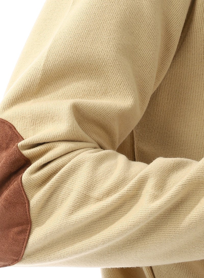 Andora Round Collar Slip On Kashmir Sweatshirt_Beige - Image 5