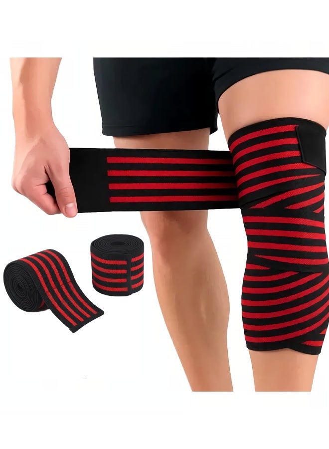 فَرَحُوم أربطة الركبة (زوج) مع حزام للرجال والنساء، دعامة الركبة المرنة، كم ضغط الساق لرفع الأثقال، القرفصاء، رفع الأثقال، الجري، تمارين الصالة الرياضية - Image 1