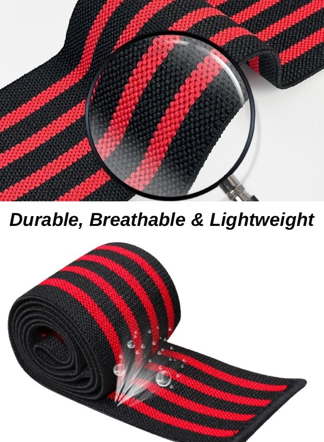 فَرَحُوم أربطة الركبة (زوج) مع حزام للرجال والنساء، دعامة الركبة المرنة، كم ضغط الساق لرفع الأثقال، القرفصاء، رفع الأثقال، الجري، تمارين الصالة الرياضية - Image 5