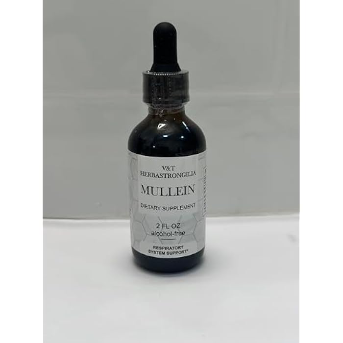 V&T Herbastrongilia .Mullein Leaf. Tincture Drops. 2fl oz. Alcohol Free. Liquid Extract. Vegan. Non - GMO & GMO Free. Herbal Supplement. Organic. Lung Cleanse.Immune, Respiratory Support. Detox - Image 4