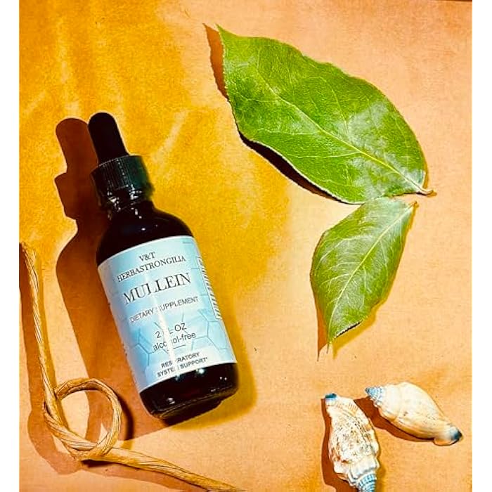 V&T Herbastrongilia .Mullein Leaf. Tincture Drops. 2fl oz. Alcohol Free. Liquid Extract. Vegan. Non - GMO & GMO Free. Herbal Supplement. Organic. Lung Cleanse.Immune, Respiratory Support. Detox - Image 5