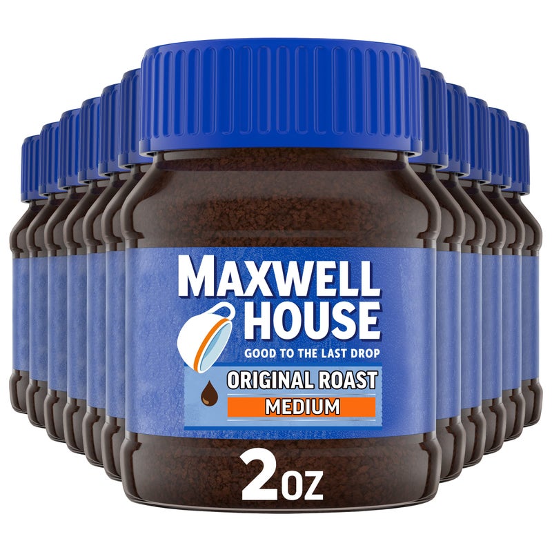 Maxwell House Original Medium Roast Instant Coffee (2 oz Jars, Pack of 12) - Image 1