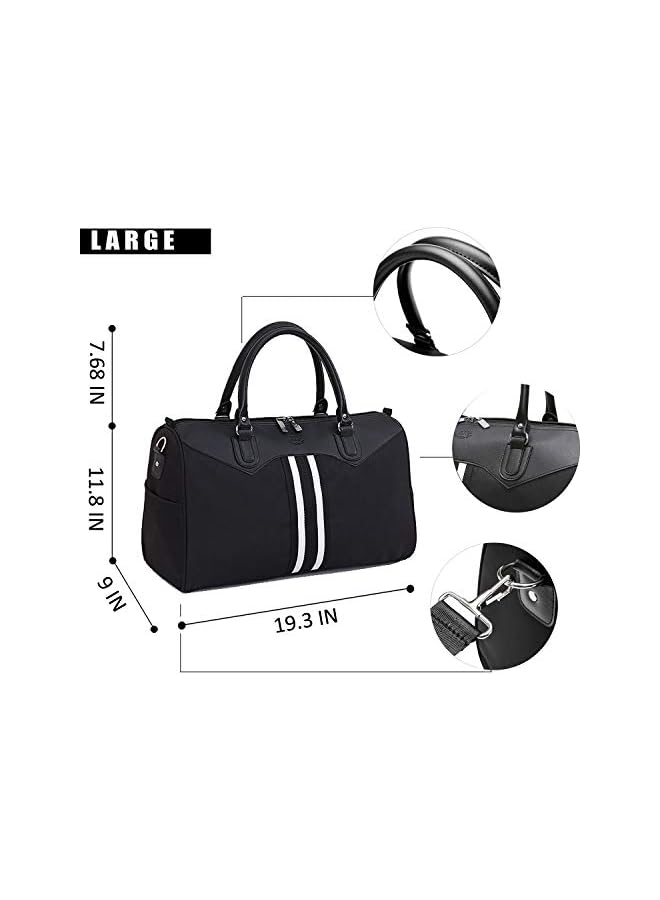 S-TOP travel bag sports bag training bag gym sport bag hand luggage for men and women, BlackWhite - Image 2