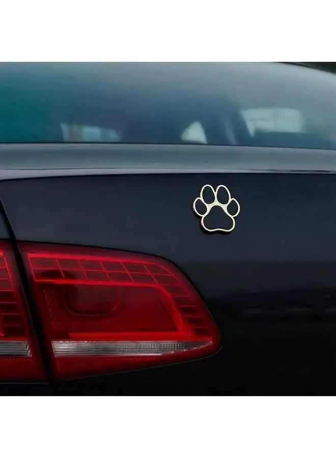 Red 3D Chrome Plated Car Sticker Dog Bear Paw Scratch Resistant Decorative Footprint - Image 3