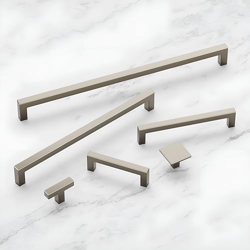 Hickory Hardware Solid Core Kitchen Cabinet Pulls, Luxury Cabinet Handles, Hardware for Doors & Dresser Drawers, 12 Inch Hole Center, Polished Nickel, Skylight Collection(Pack of 1) - Image 3