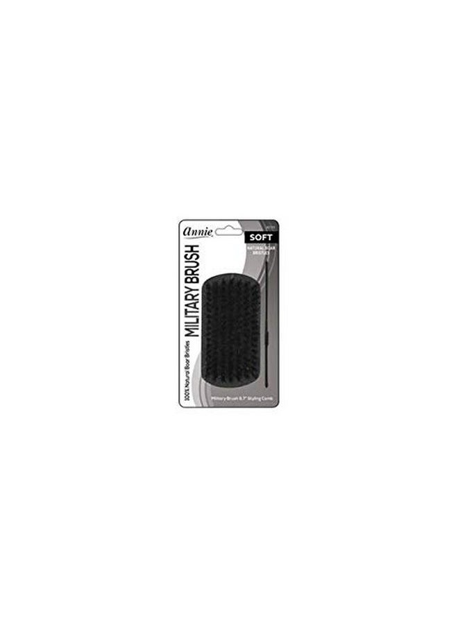 Annie Soft Mini Wave Brush 2121 100% Pure Boar Bristles. With 4.8" Pocket Comb Soft Bristles 100% Natural Boar Bristles Includes Comb  - Image 2