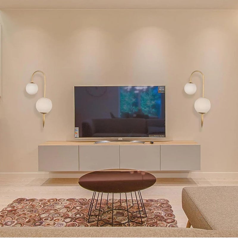 Harold Electricals Gold Lecono Glass Wall Light Globe Wall Lamp Fixture for Living Room Bedroom Lobby caf Home Decor Bathroom Hallway Pack of 1Bulb Included - Image 5