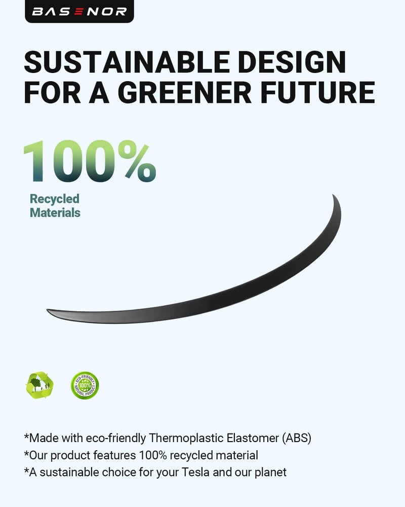 Basenor جناح BASENOR لتيسلا موديل Y جناح خلفي من مادة ABS ملحقات صندوق خلفي موديل Y مخصص باللون الأسود غير اللامع 2020-2024 - Image 5