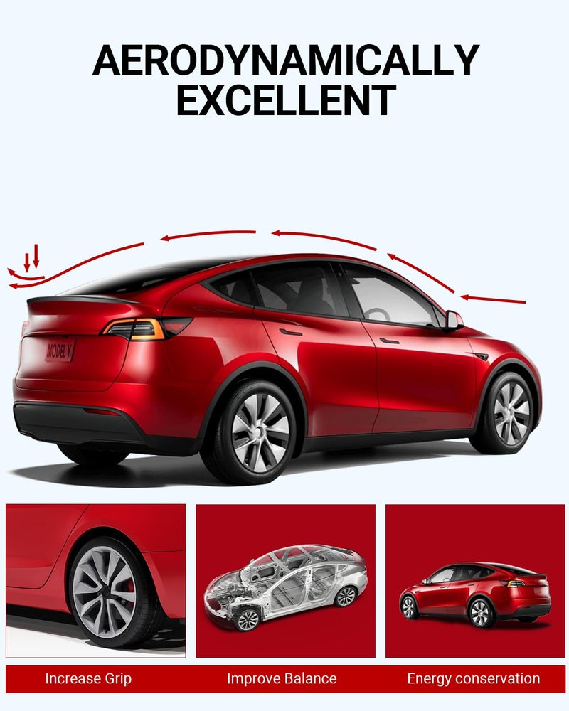 Basenor جناح BASENOR لتيسلا موديل Y جناح خلفي من مادة ABS ملحقات صندوق خلفي موديل Y مخصص باللون الأسود غير اللامع 2020-2024 - Image 3