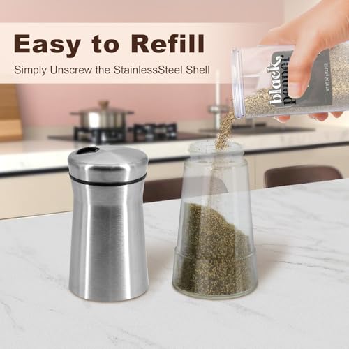Aelga Farmhouse Salt and Pepper Shakers with Adjustable Pour Holes, Refillable Salt Shaker by Aelga, Ideal for Himalayan, Kosher, Black and White Pepper - Image 5