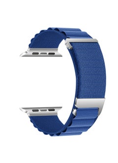 Applicable For Applewatch Two-section Alpine Nylon Loop Strap For Apple Ultra Sports Wristband-Color:42/44/45/49mm Dark Blue